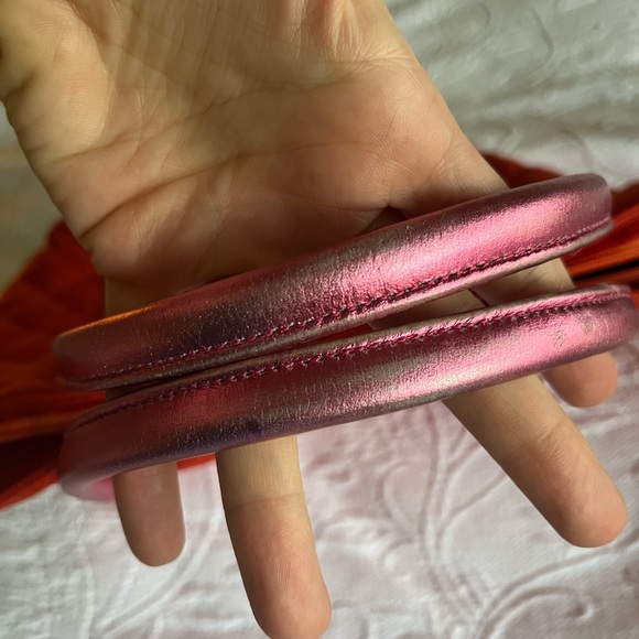 MZ Wallace 💕 vintage 💕 Bright Orange with Metallic pink handles / Made in USA - Picture 9 of 14